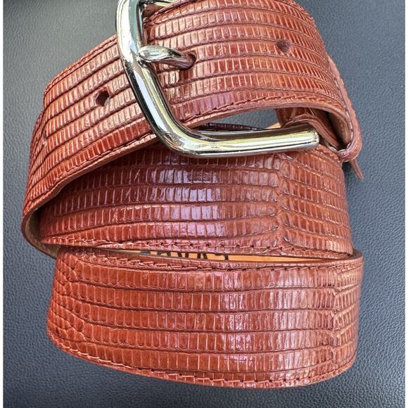 Tecovas Canyon Lizard Belt 38” Silver Tone Hardware Removable Buckle Strap - Picture 1 of 9